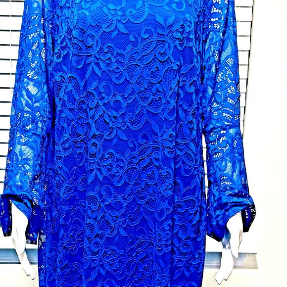 Alfani Woman, Sz 18W, Blue Formal Dress, Sheath Style, Lined, New without Tags! - Picture 4 of 12